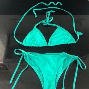 Teal string bikini